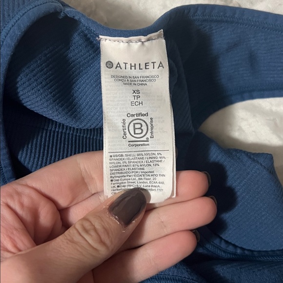 Athleta Deep Blue Ribbed Workout Set - Picture 6 of 6